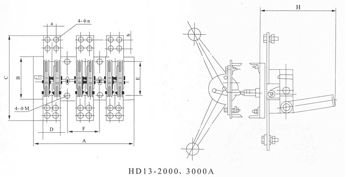 HD13开启式大电流刀开关,刀熔开关