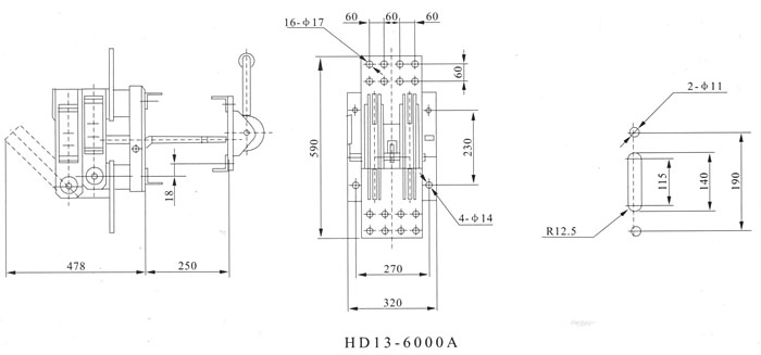 HD13开启式大电流刀开关,刀熔开关